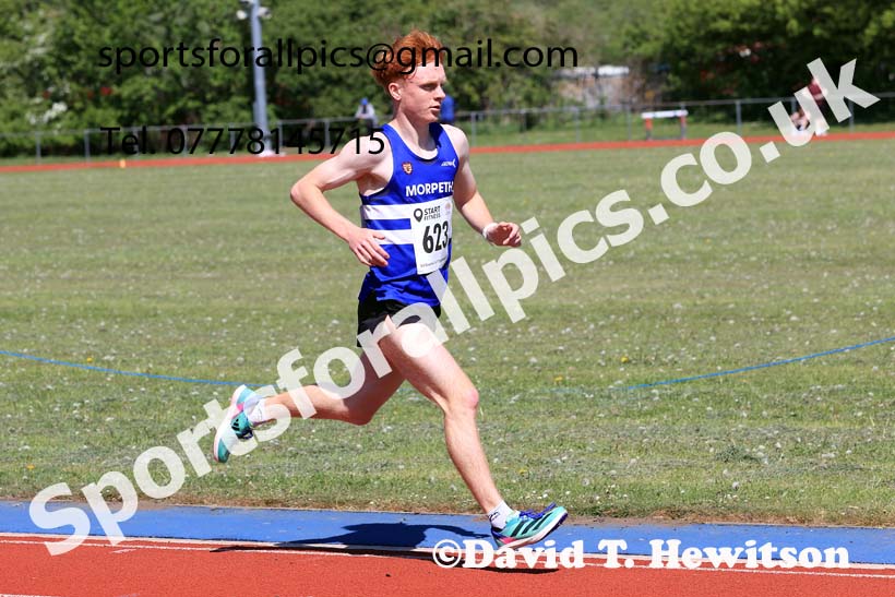 Mens under-20s 1500 metres 2025 North Eastern Track and Field Champs., Shildon, County Durham. Photo: David T. Hewitson/Sports for All Pics